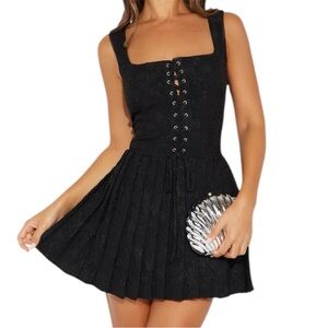 Lace Up Corset Mini Dress